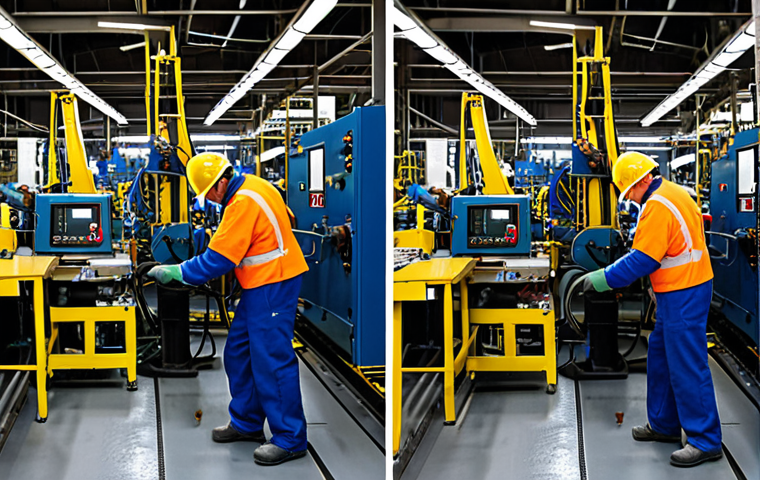 **

A factory floor scene, divided in half. One side depicts unsafe working conditions: broken machinery, stressed workers, and a dark atmosphere. The other side shows a safe and ethical workplace: well-maintained equipment, happy employees wearing proper safety gear, and bright lighting. Juxtapose these two realities to highlight the contrast between prioritizing profit over worker well-being and the benefits of ethical production management.

**