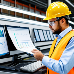 IE Specialist**

A professional engineer, fully clothed in work attire (hard hat, safety vest), inspecting a factory production line, appropriate content, safe for work. Focus on process analysis using charts and diagrams in the background. Perfect anatomy, natural pose, well-formed hands, proper finger count, industrial setting, professional lighting, high quality, modest attire.

**