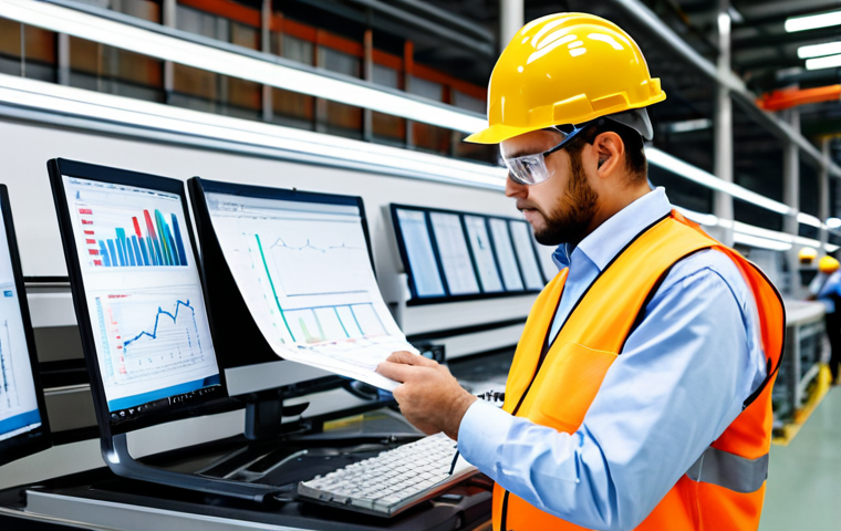 IE Specialist**

A professional engineer, fully clothed in work attire (hard hat, safety vest), inspecting a factory production line, appropriate content, safe for work. Focus on process analysis using charts and diagrams in the background. Perfect anatomy, natural pose, well-formed hands, proper finger count, industrial setting, professional lighting, high quality, modest attire.

**