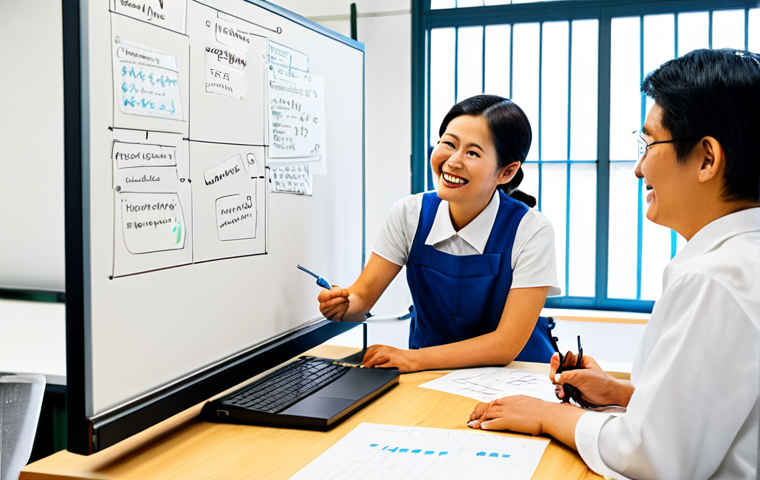 생산관리 업무에서의 창의적 사고 사례 - Here are three detailed image prompts in English, designed for Stable Diffusion, based on the provid...