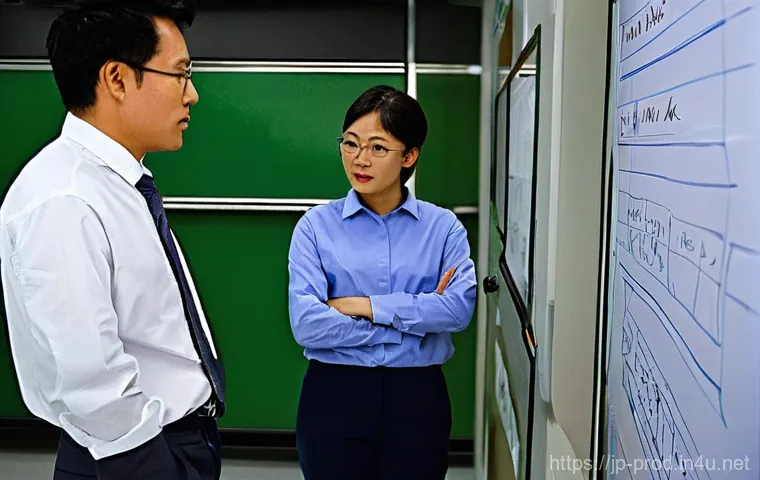 생산관리자가 개발한 프로세스 개선 사례 - **Prompt:** A clean, well-lit modern factory floor with an assembly line in the background. In the f...