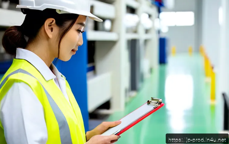 생산관리자 자격증 종류와 취득 방법 - Photorealistic Japanese manufacturing supervisor in a clean modern factory, wearing a neat work unif...